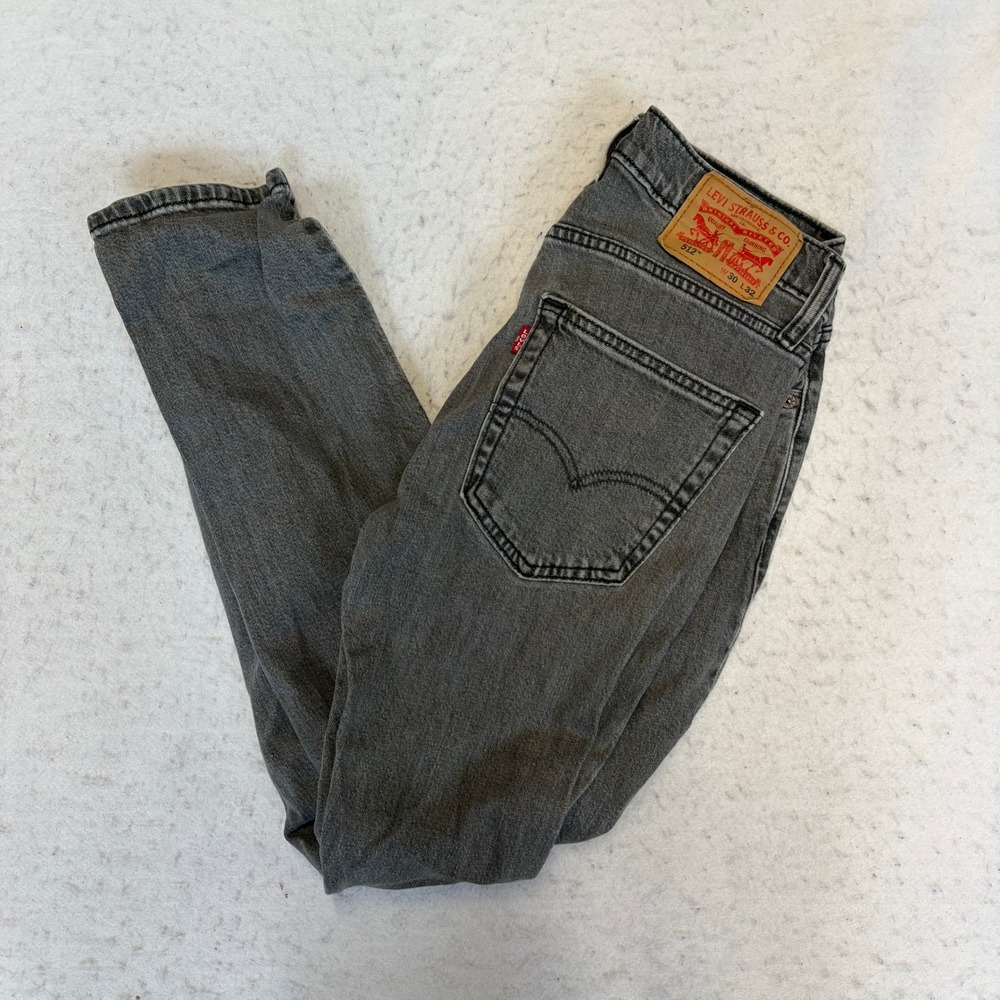 Levi's 512 Slim Taper Jeans Mens W30 L32 Gray Denim WaterLess